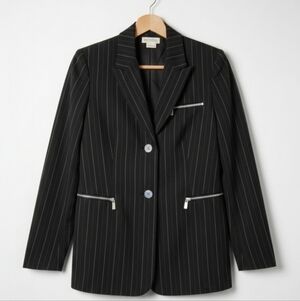 Michael Kors Women's Black Pinstripe Blazer